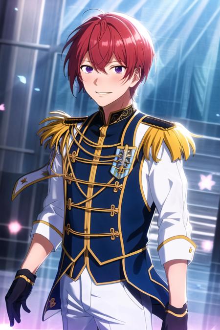 <lora:tsukasa_suou:0.8>, masterpiece, best quality, ultra-detailed, ultra-high contrast , 1boy, 8k, tsukasa_suou, knights_ensemble_stars,wallpaper quality, standing, complex background,  realistic,