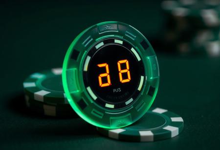 translucent matte poker chips with built-in electronic chip