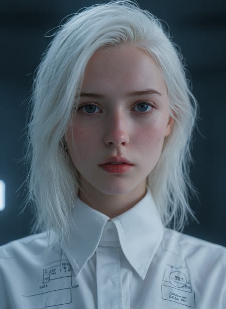 cyberpunk,add detail,lighting,
, ((upper body)), professional photography, 8k, 1girl 27 years old, Icelandic,a girl majoring in mathematics,
white hair girl, pale skin,cold,white mountain,shirt,block style
, masterpiece,
(Professional photography,high resolution:0.9)