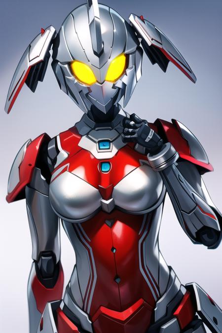 <lora:worldflipperstyleV3:0.3>, Best quality, masterpiece,
1girl, <lora:Marie:0.65>, UltraMarie, armor, glowing, glowing_eyes, helmet, mecha, robot, twintails, yellow_eyes, (medium breasts:1.1), solo,