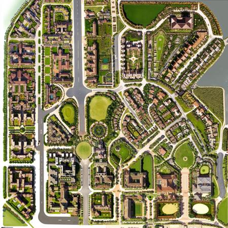 many Regular housesRegular roadAlign CorridorRegular gardenCentral SquareRegular shape
 residential  area planning
masterpiece, best quality, high quality, 
 Lightsome fantasy settings
(earthy colours),   High contrastNatural colors,
 <lora:smallResidential:1>