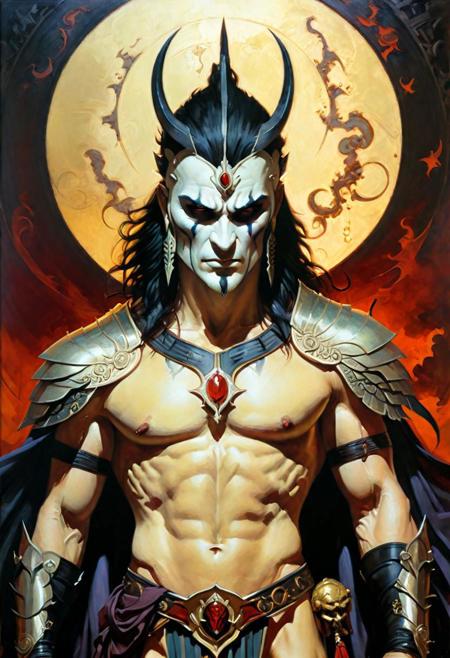 Gilgamesh, oil painting, Gerald Brom Style