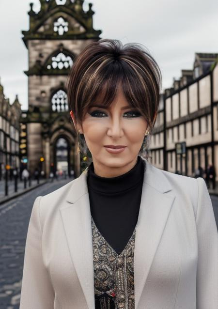 (eye-catching),eyebrow gel,worried  pinar_aylin in (workwear,fitness costume),(standing:1.2),intricate detail,(asymmetrical bangs,very short hair:1.2),(scrunchie:1.2),White (on side:1.2),in  (ShMwa architecture,Edinburgh, Scotland:1.2),dusk,(skin details:1.2),(skin pores:1.2),art by  (David Driskell),Kodak PIXPRO AZ252 16.15MP Digital Camera,trending on ConceptArtWorld,HDR,
<lora:more_details:0.8>,<lora:pinar_aylin-000008:0.8>,