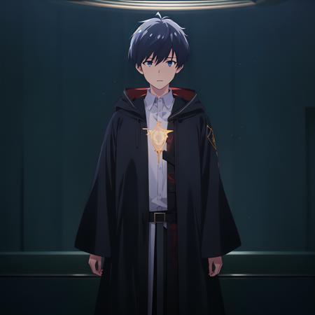 (high quality, best quality), 1boy, solo, kohei makino, robe, wizard, <lyco:makino-000016:0.75>, looking_at_viewer, focused, casting, spell, magic, fantasy, light_particles, glowing, hdr