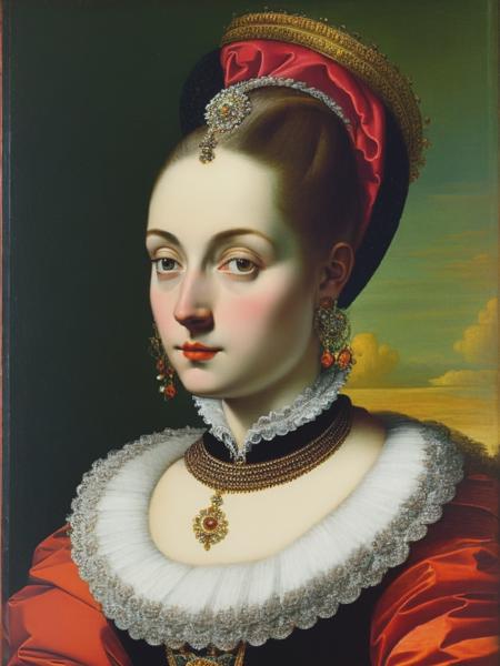 <lyco:SofonisbaAnguissola:1.0> woman in style of Sofonisba Anguissola