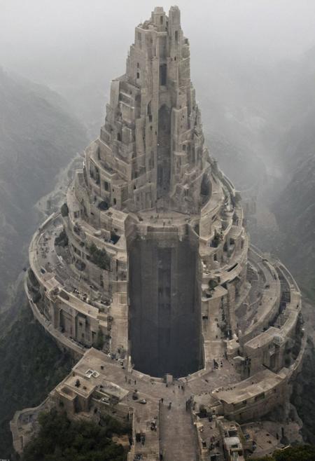 POV view , DOF,
(Ancient civilization, Alien Prometheus movie scene, dune movie scene:1.5), (The colonial city of the future, in the mist-filled Grand Canyon, on an unknown Earth-like planet, 2 moon on sky, Spaceship flight connects colonies, waterfulls:1.3), (Machu Picchu, a mountain settlement, incredibly spectacular:1.2), (Mario Botta:1.3), (avant-garde, future, reality, science fiction, photorealistic), (modern architecture:1.2), White limestone with black granite, fountain, waterfall, landmark, square, path, narrow street,
(Large Files, Ultra Realistic, 8K, 16k, FHD, HD, VFX, Perfect, Photography, composition, Architecture Sales Photography, Architecture Competition, Ultra High Resolution, Cinematography, High Resolution Image:1.1), (dramatic lighting, direct sunlight, ray tracing, clear shadow:1.2),  (real landscape:1.1), (blurred background:1.0), (urban background, more_details) ,
great lighting, clear, hillscastel, <stardeaf-cold-arc>, xtower, industrialbuilding