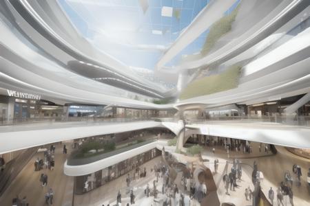 (masterpiece),(high quality), best quality, real,(realistic), super detailed, (full detail),(4k), raw photo, an atrium of a shoppingmall, people, LED screen, escalator, sunlight<lora:shoppingmall-atrium:0.8>