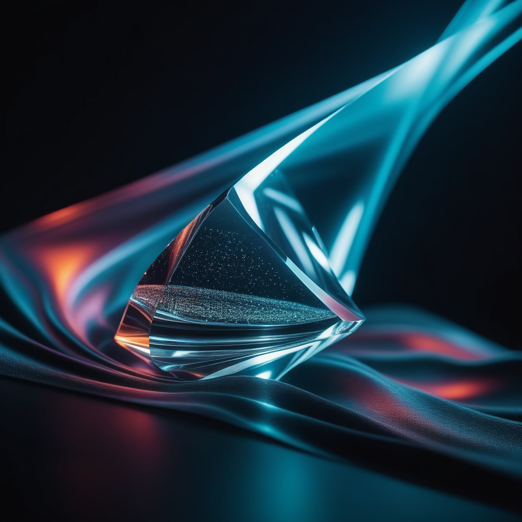 photo of a [prism|diamond|pyramid|swirl] [solid|liquid] flowing [quantum|magical] [crazy|insane] [fabric|hard surface], re...