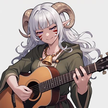 Playing acustic guitar Pony model