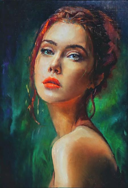 Hyperrealistic art, UHD, 4k, ultra detailed, cinematic, a photograph of cinematic photo vietnam woman, (to8contrast style), (Close-up portrait), open mouth, 8k RAW photo, highest quality, detailed green eyes, eye reflection, winged eyeliner, (looking at the viewer:1.3), perfect eyes, best shadow, intricate details, interior, (crimson hair:1.3), pigtails, muted colors, high contrast style, glam shot, smoldering, (sultry:1.1), dof, bokeh, intense, languid, tempting, sensual, seductive, longing, yearning, smitten, dark photography studio, minimal lighting, deep shadows, stark contrasts, dramatic highlights, (black backdrop:1.2), dimples, fullness, plumpness, natural blue lips, bold color, alluring, captivating, striking, unforgettable, stunning, breath-taking, timeless beauty. (bare shoulders:1.2), headshot . 35mm photograph, film, bokeh, professional, 4k, highly detailed, Extremely high-resolution details, photographic, realism pushed to extreme, fine texture, incredibly lifelike,  fine texture, incredibly lifelike, shallow depth of field, vignette, highly detailed, high budget, bokeh, cinemascope, moody, epic, gorgeous, film grain, grainy, close-up, macro 100mm, macro photography