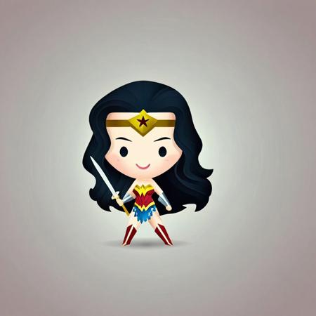 cartoon portrait of Wonder Woman in (jmawx:1.5) style, cute chibi, simple gradient background, full character, smile   <lora:Jerrod_Maruyama_Style_XL_V4.2-000011:0.9>