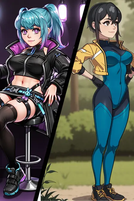 Jenna and Zoey from Third Crisis (Neon) | Illustrious