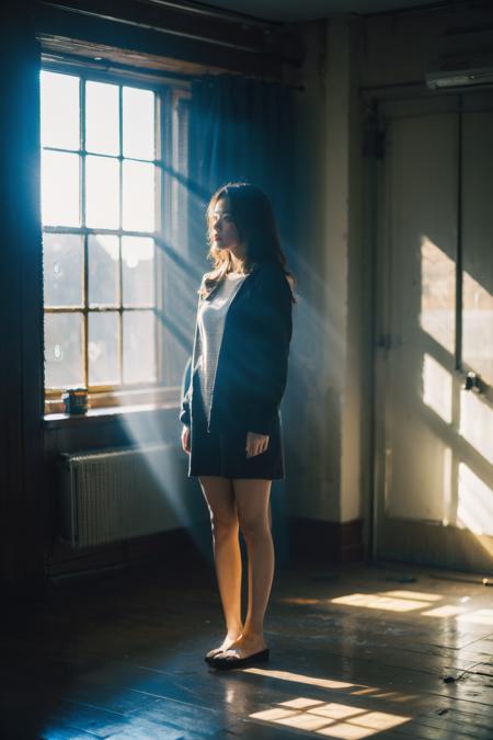 Best Quality,Masterpiece,Ultra High Resolution,(Realisticity:1.4),Original Photo,Cinematic Lighting,
1Girl,full body,light rays,Tyndall effect,indoor,window, <lora:Tyndall effect_Light v1.1:0.6>,