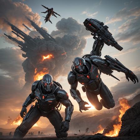 Gigant predator, cinematic, prime 1 studio, sci-fi but wild, titanium, linquivera,ultrawide lens, micro photography, sunset, beautiful, cgsociety, artstation, 8 k, cinematic action, explosions, persecucin, fire, war, adrenaline, 35mm,

<lora:more_details:0.5>,


