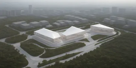 A bird's-eye view of public buildings