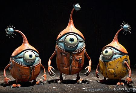 final 3d render (("Imperfect Things. but very loveable, charm and uniqueness that arise from imperfections, celebrating the authenticity and character they bring")) by Shaun Tan+tim burton ,  imaginative, evocative, surreal + dreamlike quality, combine elements of fantasy+ science fiction6+ the mundane, creating intricate +thought-provoking visual narratives, use of color+ texture+composition adds depth + emotion to the storytelling, allowing readers to delve into richly imagined worlds, communicate emotions + ideas with great clarity +sensitivity ,octane render, 64k, UHD, HDR, highly detailed, masterpiece, dark background,  realistic textures+hair, (best quality:1.2)"