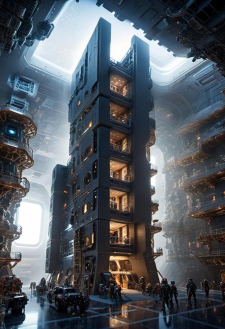 (future civilization, future street, future buildings, future vehicle:1.6),
(lots modern design housing on the spacecraft, masterpiece:1.5), 
(large file, super realistic, 4k, 8K, 16k, FHD, HD, VFX , perfect, photograpy, construction sales photograpy, Interior design, super high resolution, cinematic photography:1.2),   
(extra long shot, wide-angle lens, POV, DOF:1.1), 
(creeping fogs, dust shining in the light:1.4),
(amazing, mystery, Spectacular, Luxurious, elegance, perfect design, harmonious color:1.1),
fashion design, Modern, Modernism, mystery, Spectacular, Luxurious, elegance, perfect design,
(industrial|mechanical|gritty|metallic|sci-fi|future|Organicism_style),
[Metal|Leather|Flash|Neon|Glass|Screen|carpaint_Detailed Texture: 0.7]
[[urban landscape:**|nature landscape:**:|changeable cloud:**]:0.75],
[skyscraper:**|building:**|viaduct:**|future city:**|MRT:**|park:**|neon sign:**_urban landscape::0.85],
(blurred background:1.4),
[(background, more_details:0.3), (more_details:0.6), (more_details:0.8),
(more_details:1.2):0.65],
ng_deepnegative_v1_75t, JuggernautNegative, epiCNegative, OverallDetail, extremely detailed, vertical, void, great lighting, shadowrun_character, shadowrun_dungeon, shadowrun_surface, shadowrun_dungeon_party, shadowrun_party, cyberpunk, netrunner, enforcer, shaman, oni, courier, neo-aztec, high-tech lowlife, masculine, feminine