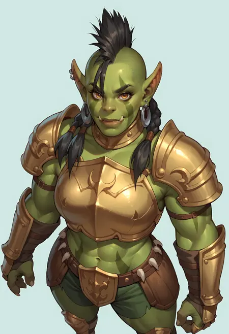 Raka the Orc Warrior (OC) - World of Warcraft [SDXL Pony]