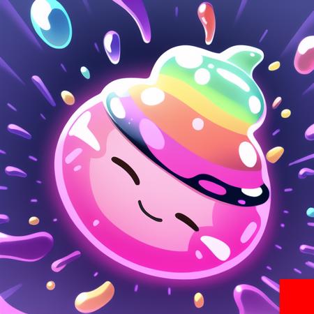 stylized rainbow slime icon