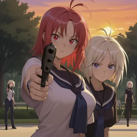 Mikoto Kondo and  Akane Mishima [Kampfer & Normal Froms !!!]  - Kampfer Anime けんぷファ  | Illustrious |