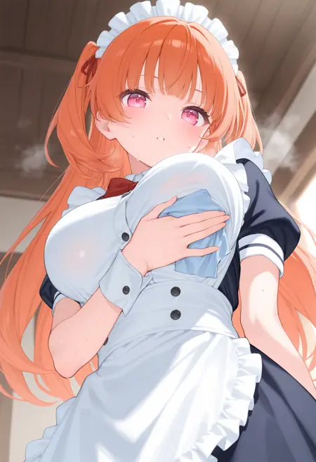 wiping breasts / 下乳汗拭き
