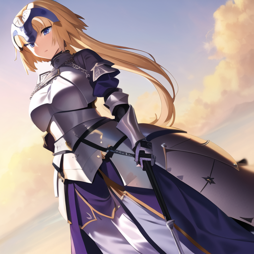masterpiece, best quality, 1girl, jeanne d'arc (fate), jeanne d'arc (third ascension) (fate), armor, armored dress, <lora:...