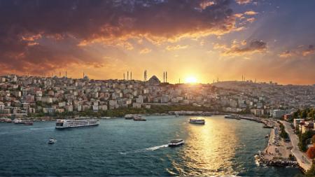 turkish,istanbul,panaroma,bosphorus,landscape,realistic,wallpaper,sunset,