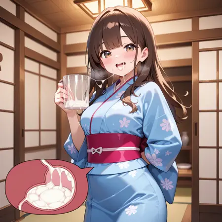 Concept | cum drinking with stomach x-ray | ザーメン胃の断面図Lora