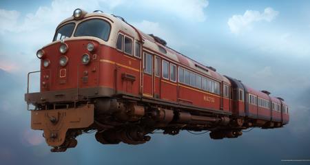 flying train  <lora:Retro-Futurism_v2:0.7>, (photorealistic:1.3),  best quality, ultra high res