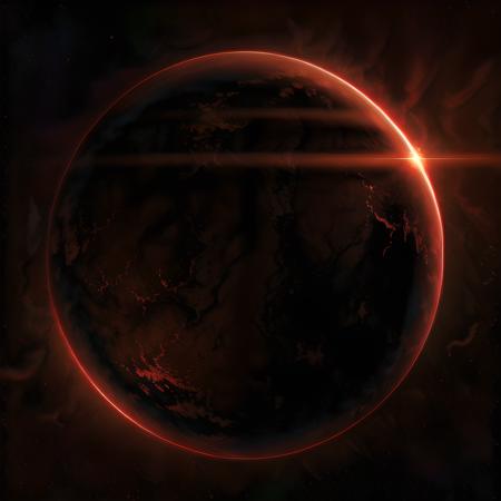 planet, dark side, glare of light, red sky, <lora:planet_LoRa_v1:.8>, sharp colors, extremely detailed 8k wallpaper