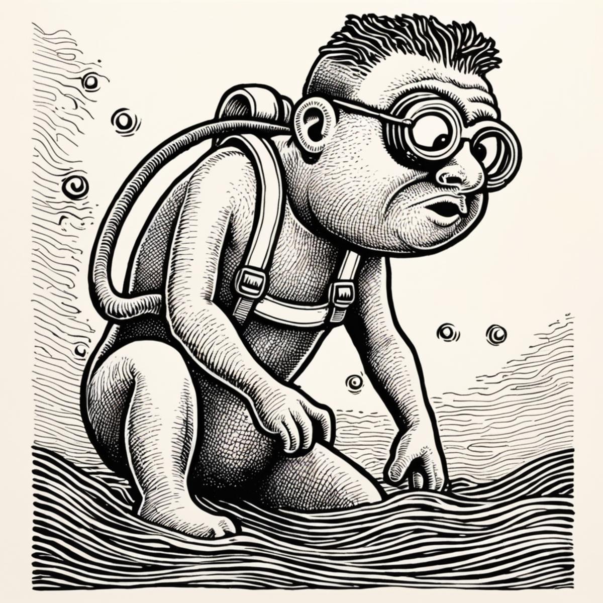 Basil Wolverton "Spaghetti and Meatballs" Style LORA image by beauxcphus23