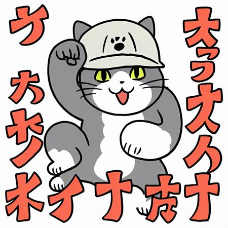 genbaneko, grey headwear, cat, baseball cap, simple background, white background, score_6_up, score_5_up, score_4_up,